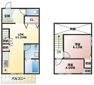 キャルムコート星田【201号室】の間取り