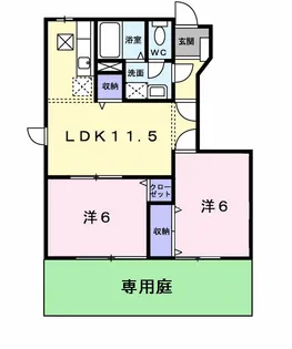 ブル−ジュ【1階】の間取り