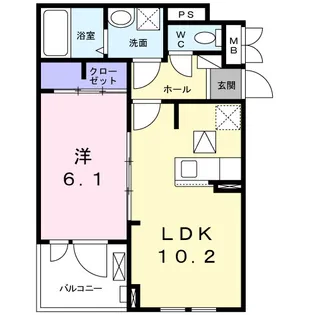 ロン・ボヌール 弁天池公園 Ⅰ【1階】の間取り