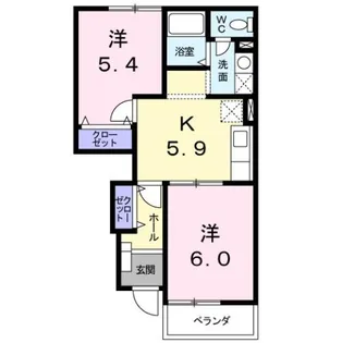 ヴィラカルフールⅡ【1階】の間取り