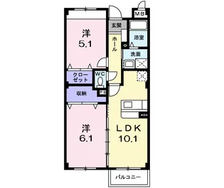 アネックス北中振【3階】の間取り