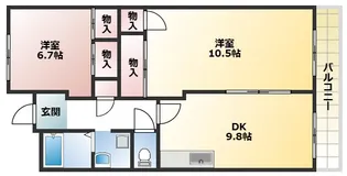 サニーヒル忍ケ丘【308号室】の間取り