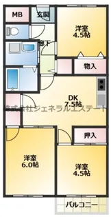 ウエストプラザ【2階】の間取り