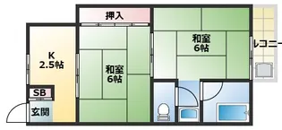野里町ハイツ【102号室】の間取り