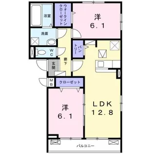 ラ ヴィータ リッカ【1階】の間取り