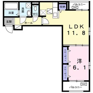 アンダンテ郡津【1階】の間取り
