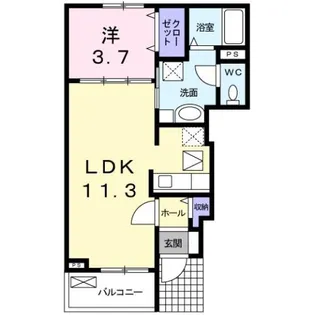 カーサコルティーレ Ⅰ【1階】の間取り