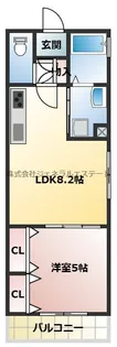 フォレストクリエオーレ城垣町弐番館【2階】の間取り