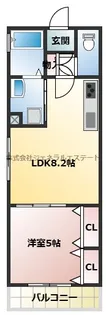 フォレストクリエオーレ城垣町弐番館【3階】の間取り