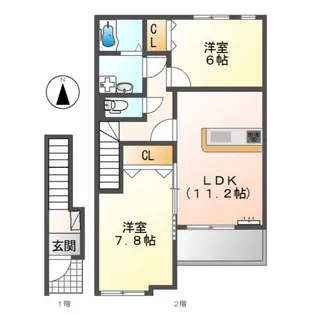 ララ・パレッタ【2階】の間取り