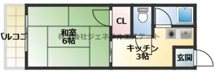 コーポタカハシA【1階】の間取り