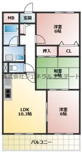 ラフィネ星田【3階】の間取り