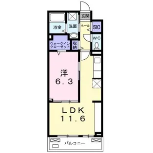 シャルモン深野 West【2階】の間取り