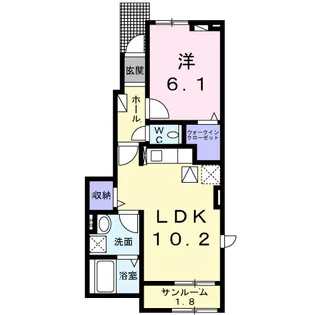 コート ド ブラン【1階】の間取り