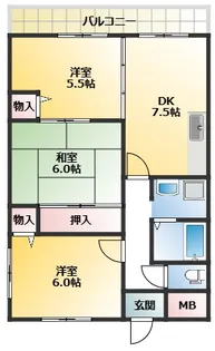 アルカディーナ八尾【8階】の間取り