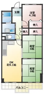 サンマンション楠公【3階】の間取り