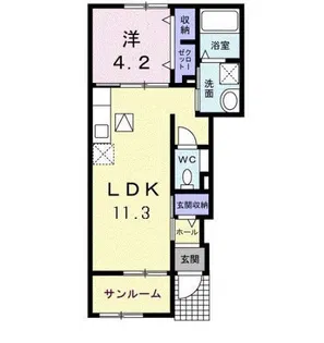 フェリーチェ ウーノ【1階】の間取り