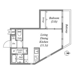 St.Residence南津の辺【3階】の間取り