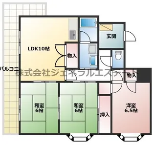 楽友コーポ3号館【303号室】の間取り