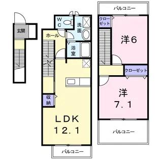 アルカンシエル・グラース【2階】の間取り