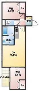 レジーナ寝屋川【101号室】の間取り