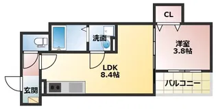 レジーナ寝屋川【106号室】の間取り