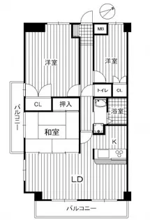 天衣中筋【303号室】の間取り