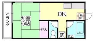 1DKの間取り画像