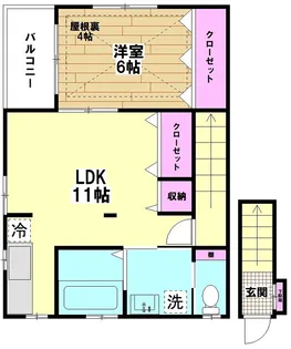 西伊興貸家【2階】の間取り