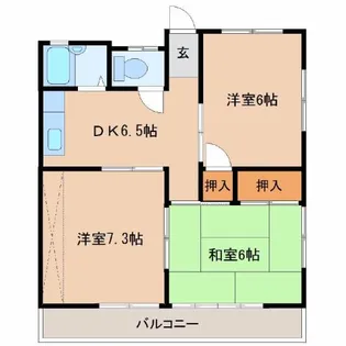 第1コーポ川越【2階】の間取り