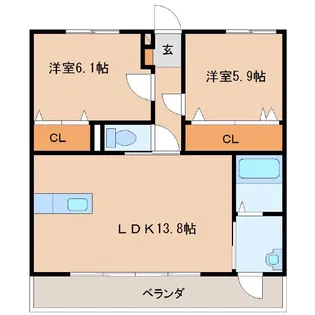 パッセージ【206号室】の間取り