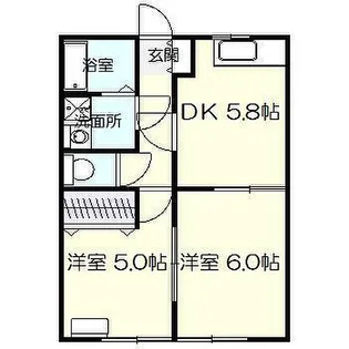 マリンコート田代【101号室】の間取り