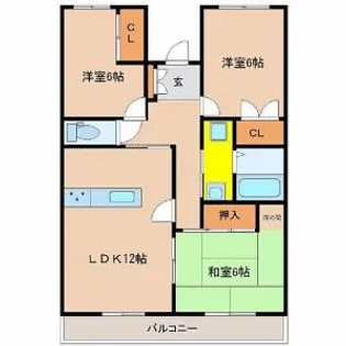 アルカディア祗園【1階】の間取り