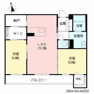 シャーメゾン出来島【A0202号室号室】の間取り