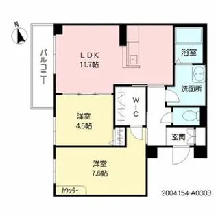 シャーメゾン出来島【A0303号室号室】の間取り