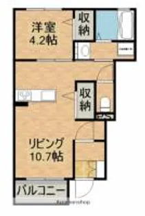 エランティス【101号室】の間取り