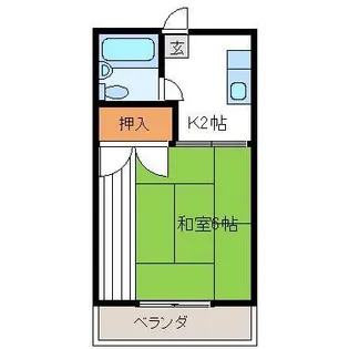 コーポ江川【105号室】の間取り