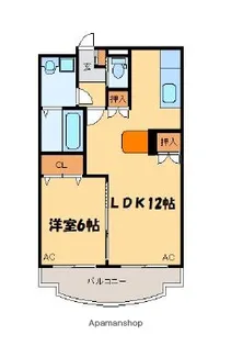 ヴェルジュ壱番館【102号室】の間取り