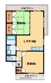 オークヒルズ【108号室】の間取り