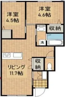 アリシア イン 西池【102号室】の間取り