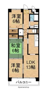 マンションセゾン【203号室】の間取り