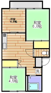 マガタコーポ草葉Ⅲ 【102号室】の間取り
