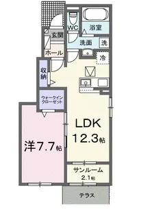 ベル シェルメール Ⅲ【1階】の間取り