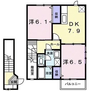 エステートヒルズ A【2階】の間取り