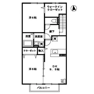 プレジオ南恒久【202号室】の間取り