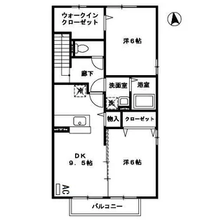 プレジオ南恒久【203号室】の間取り