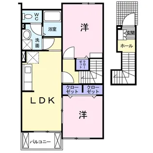 カントリーブライト B【2階】の間取り