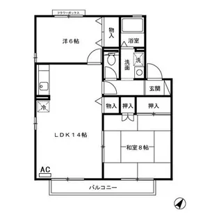 サーフスリィ吉村【103号室】の間取り