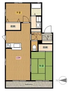 ディアス笹原【B102号室】の間取り