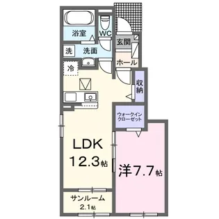 シャルフ 赤江 Ⅱ【1階】の間取り